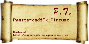 Pasztercsák Tirzusz névjegykártya